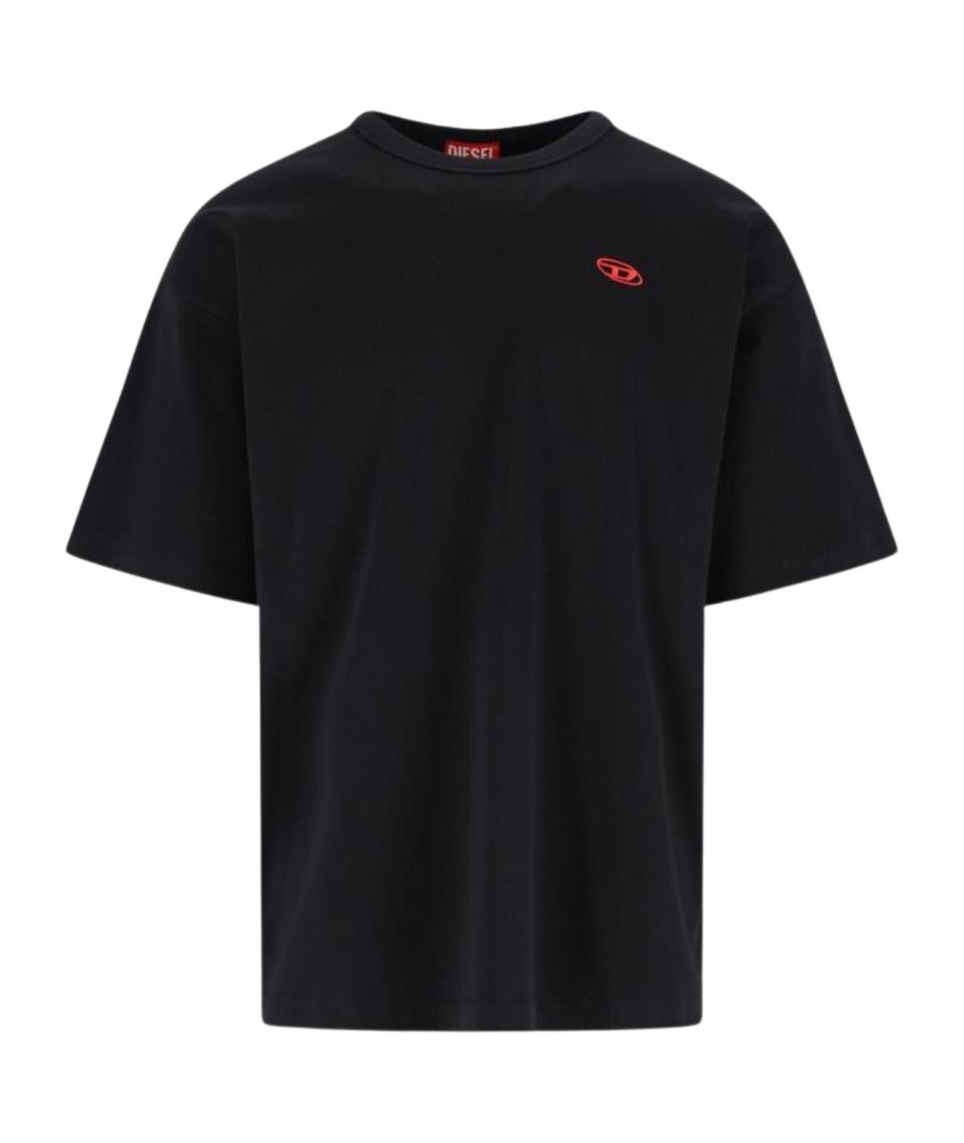 DIESEL Черная хлопковая футболка, фото 1