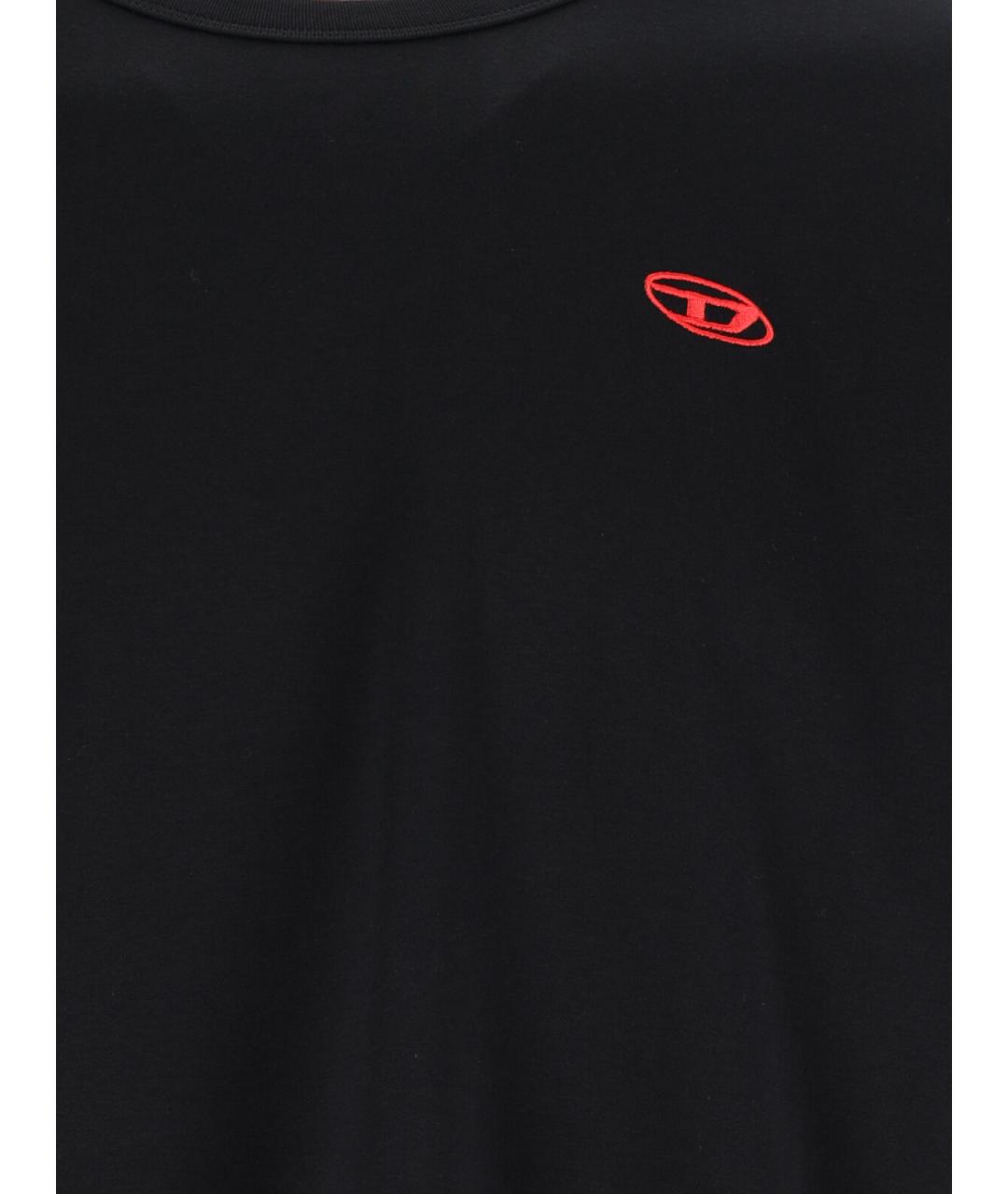 DIESEL Черная хлопковая футболка, фото 3