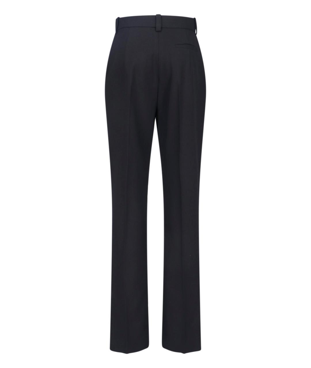 CALVIN KLEIN Черные шерстяные прямые брюки, фото 2