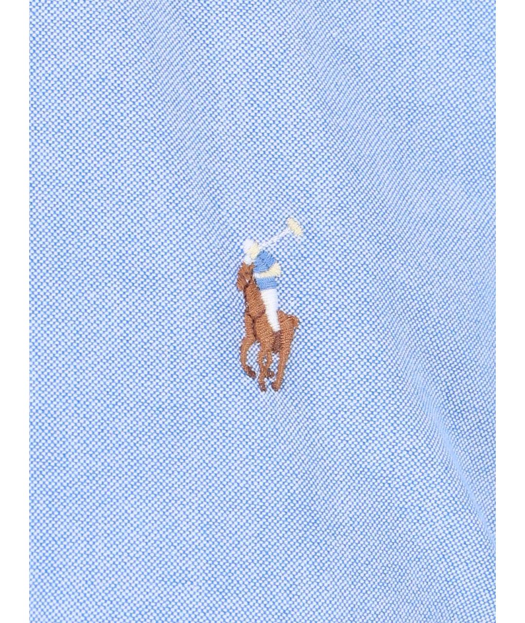 POLO RALPH LAUREN Голубая хлопковая кэжуал рубашка, фото 5