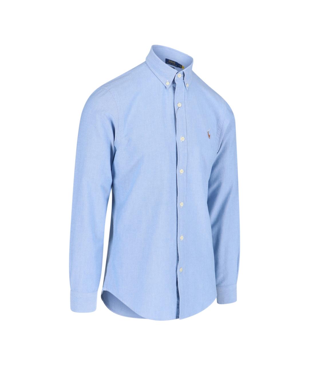 POLO RALPH LAUREN Голубая хлопковая кэжуал рубашка, фото 2