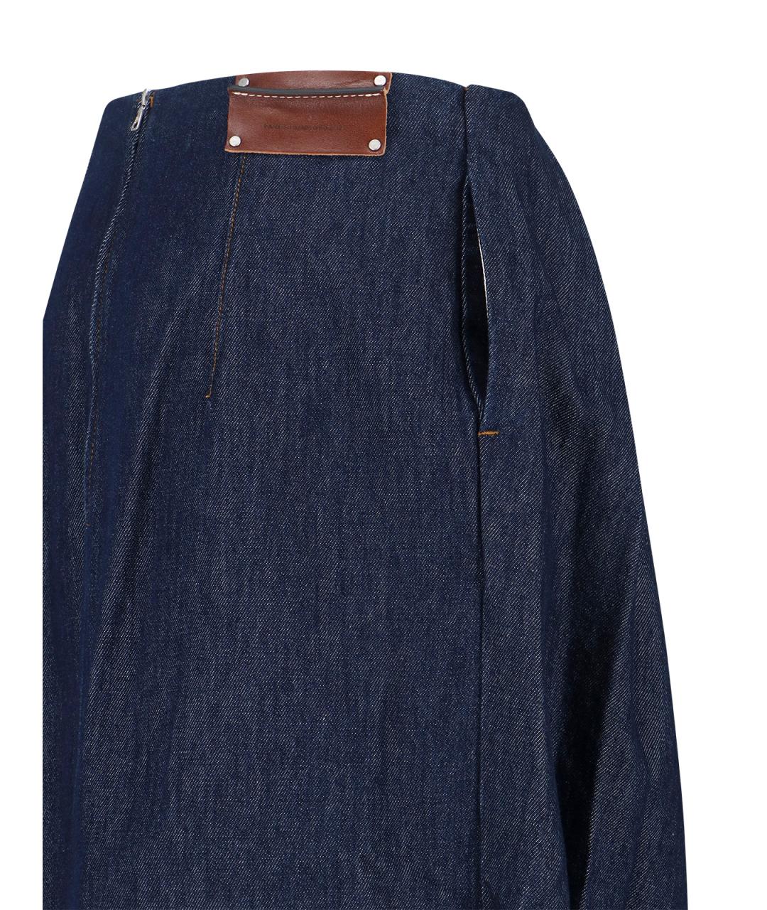 DRIES VAN NOTEN Синяя хлопковая юбка миди, фото 4