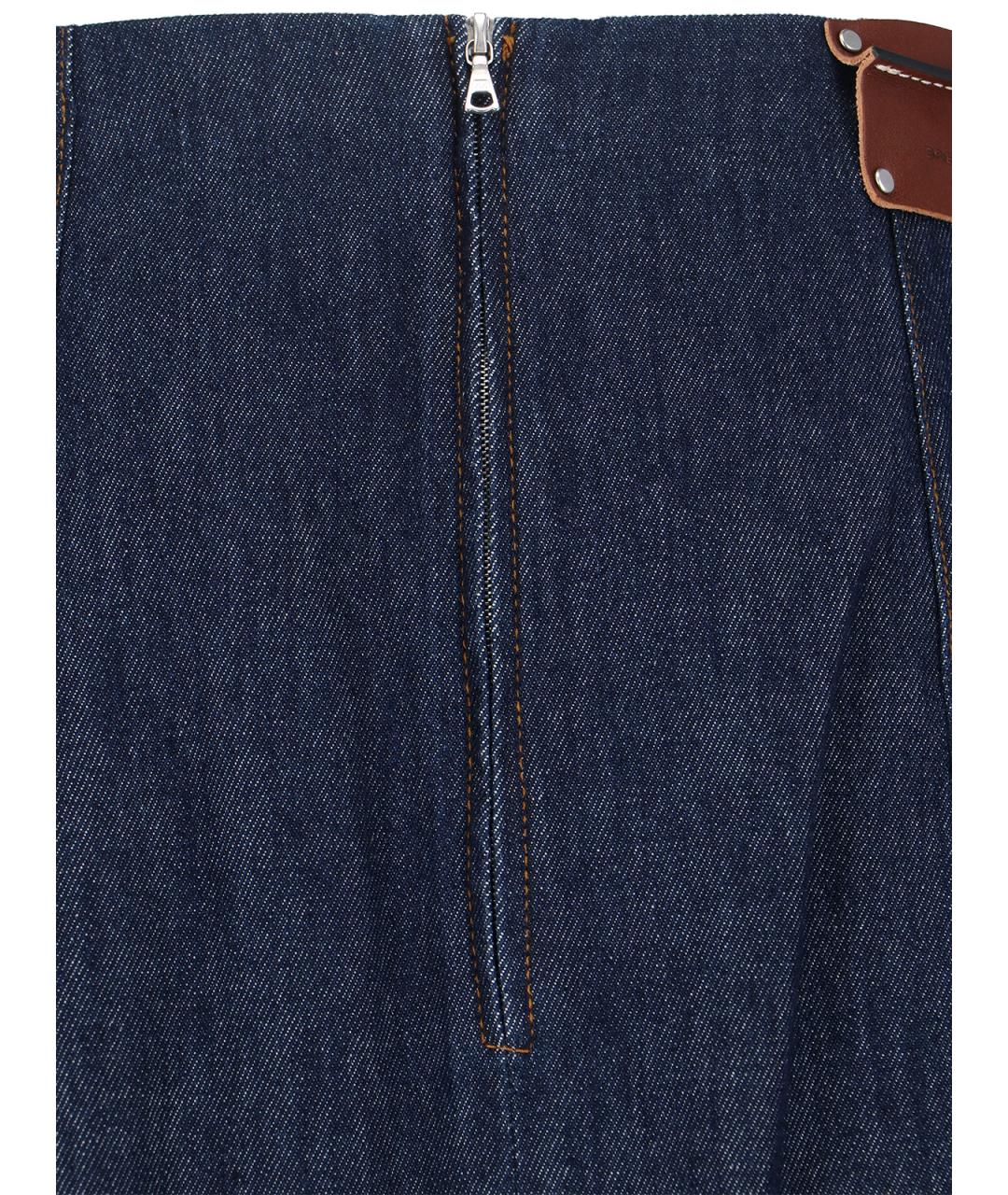 DRIES VAN NOTEN Синяя хлопковая юбка миди, фото 5