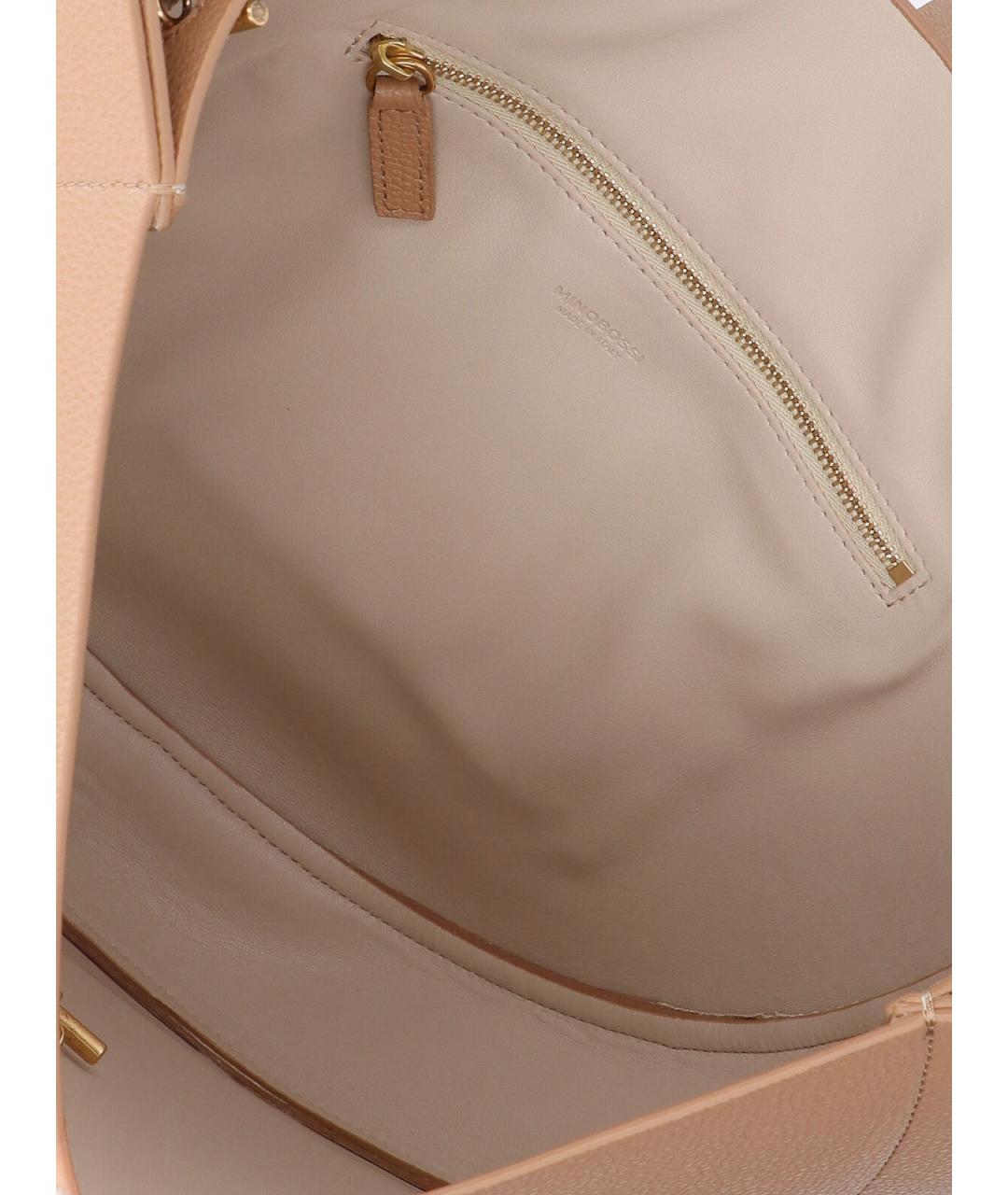 MINOBOSSI Розовая кожаная сумка через плечо, фото 4