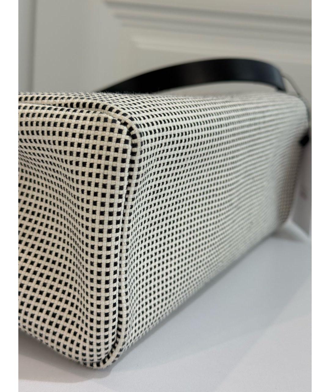 HERMES Черная тканевая сумка с короткими ручками, фото 5