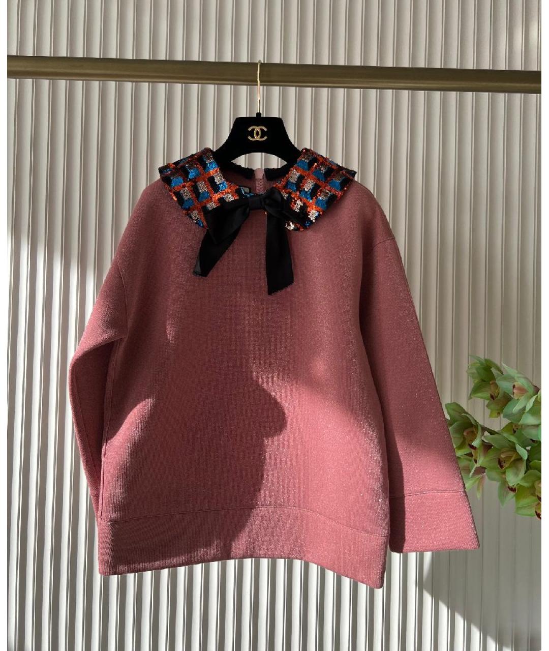 GUCCI Розовый вискозный джемпер / свитер, фото 9