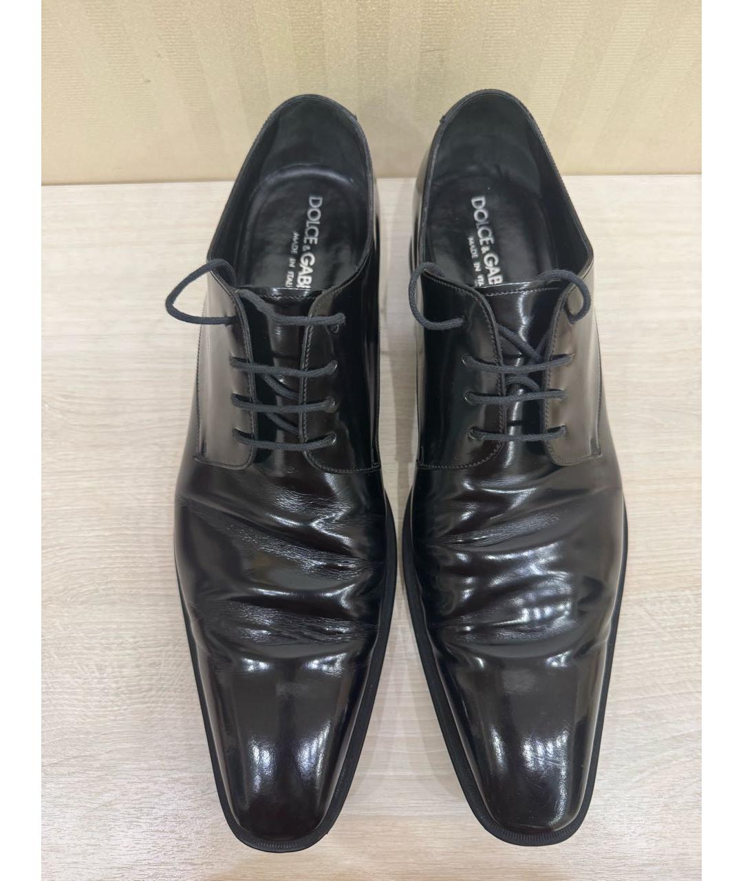 DOLCE&GABBANA Черные кожаные туфли, фото 2