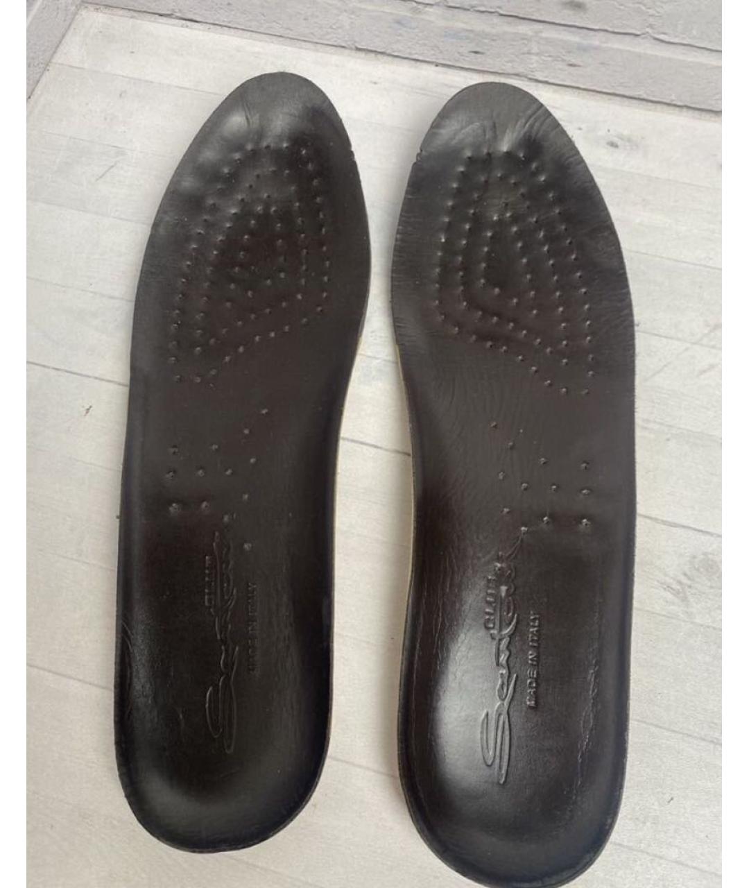 SANTONI Оранжевое кожаные низкие кроссовки / кеды, фото 8