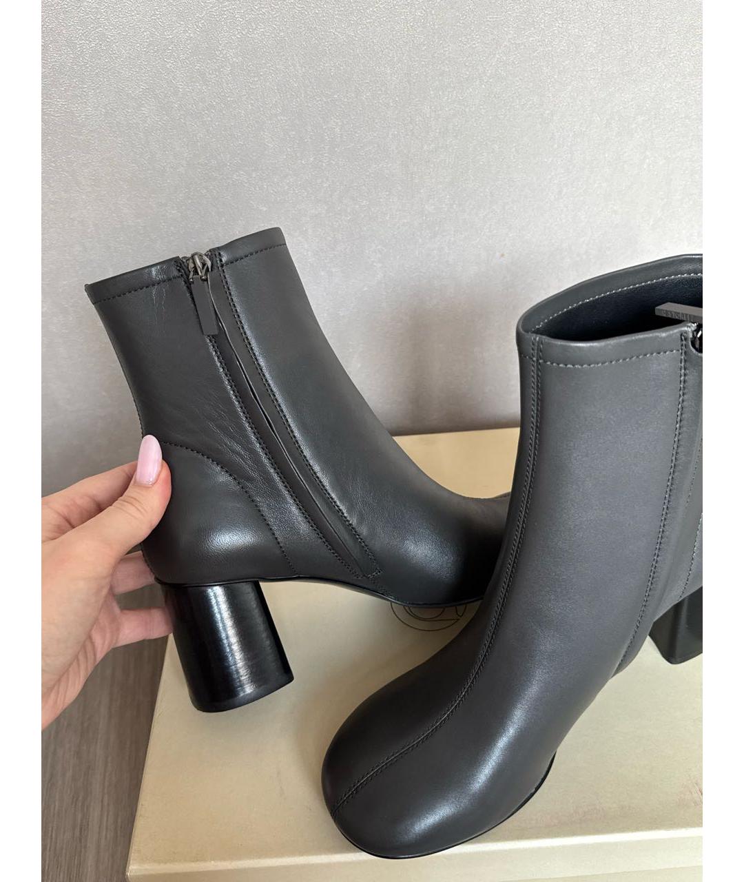 12 STOREEZ Серые кожаные ботильоны, фото 6