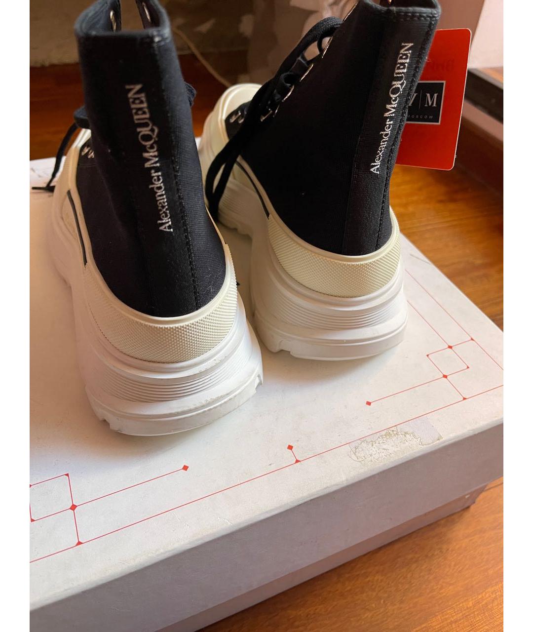 ALEXANDER MCQUEEN Черные текстильные ботинки, фото 4