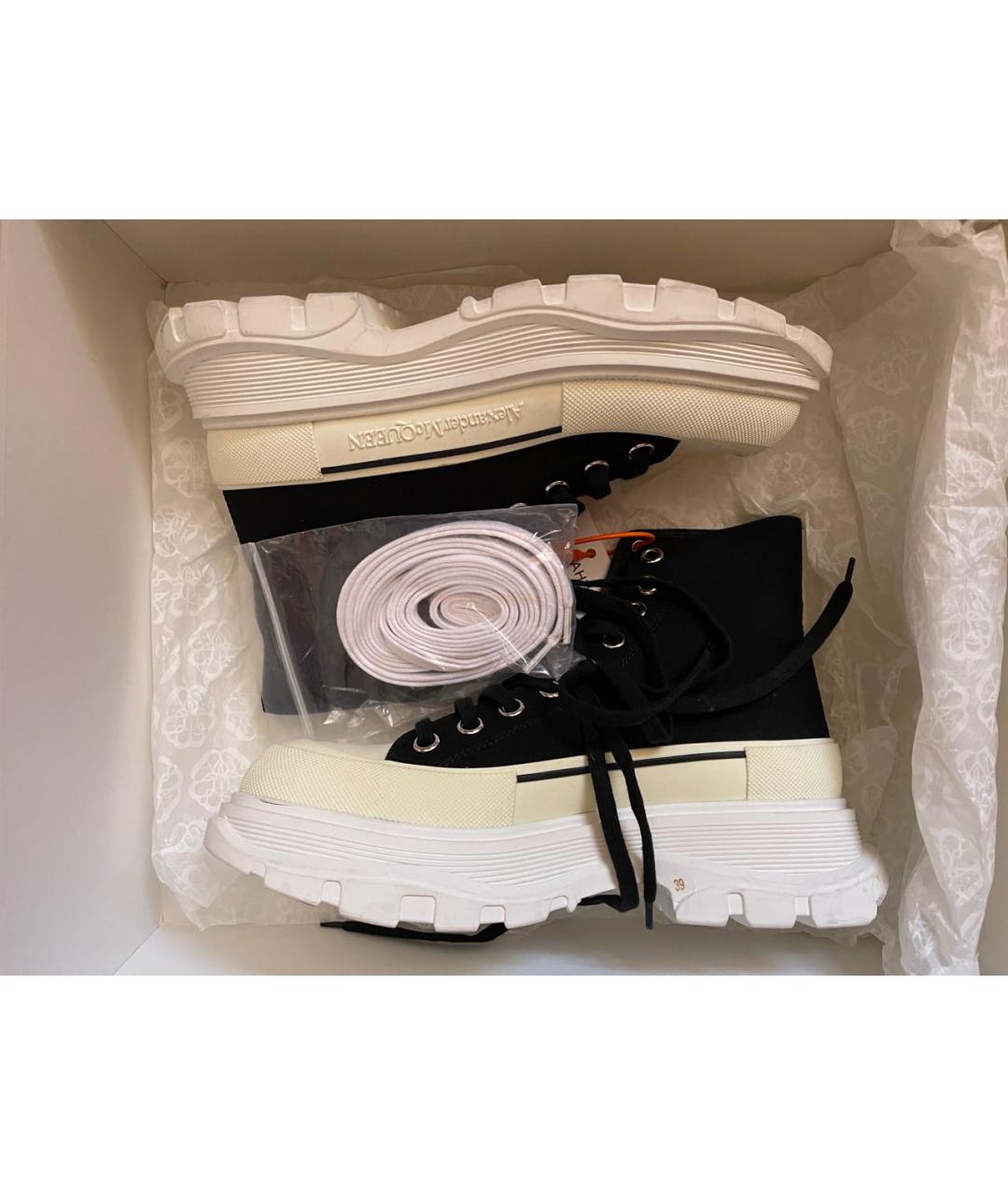 ALEXANDER MCQUEEN Черные текстильные ботинки, фото 5