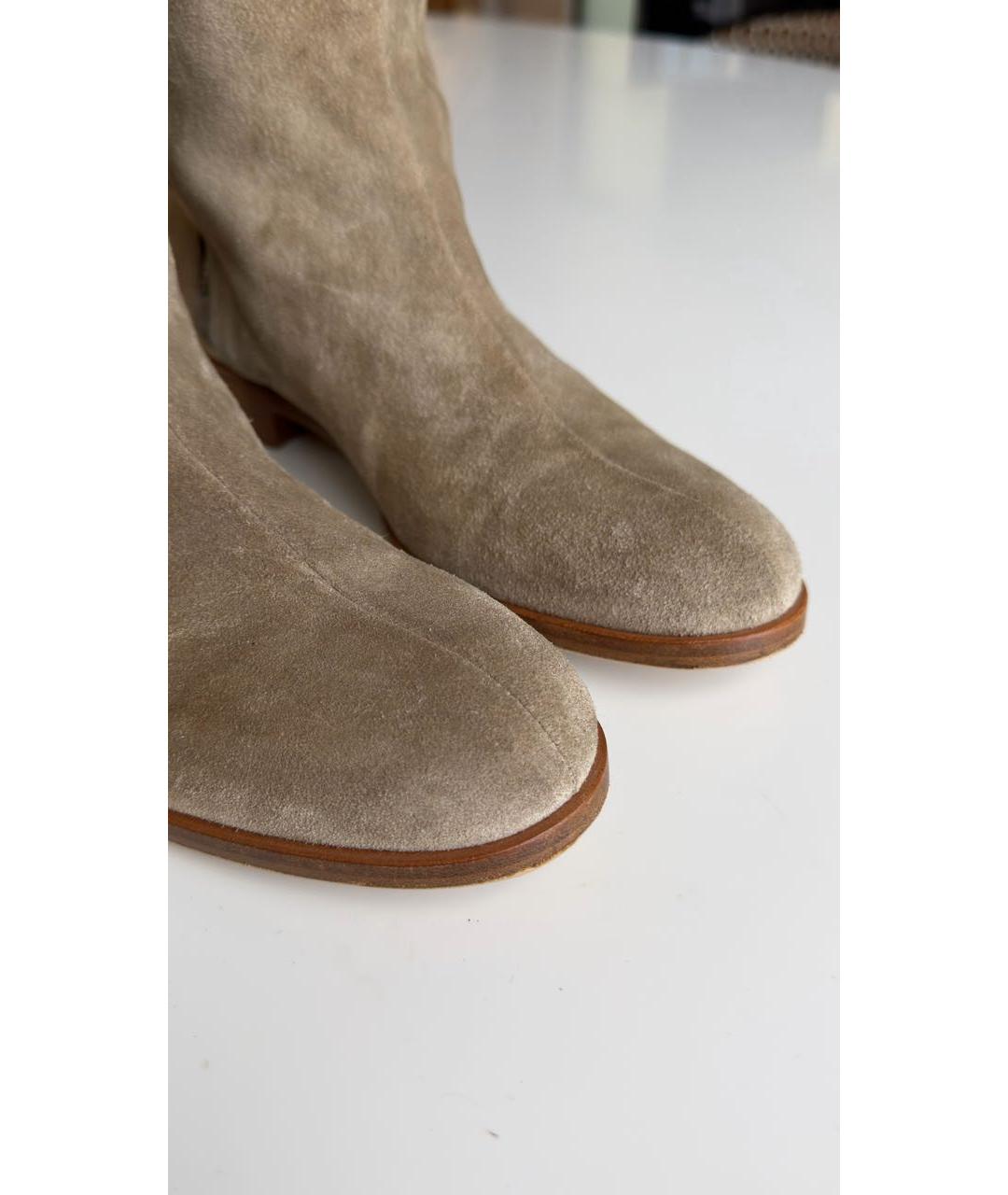 CHRISTIAN DIOR Бежевые замшевые сапоги, фото 3