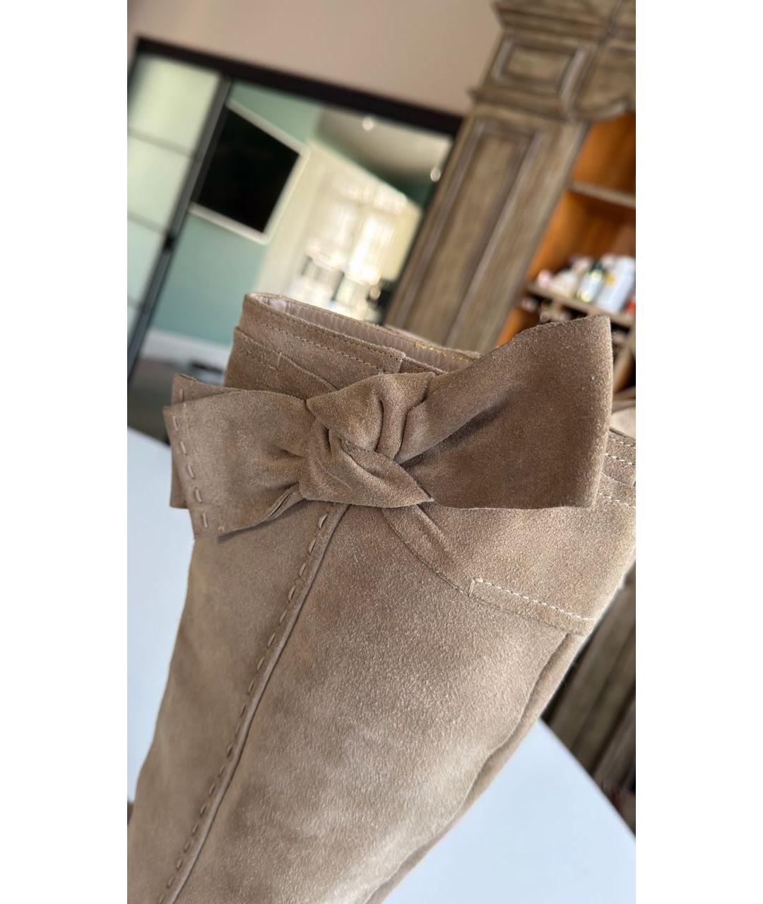 CHRISTIAN DIOR Бежевые замшевые сапоги, фото 5