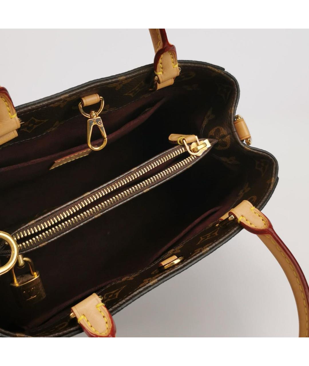 LOUIS VUITTON Коричневая кожаная сумка через плечо, фото 6