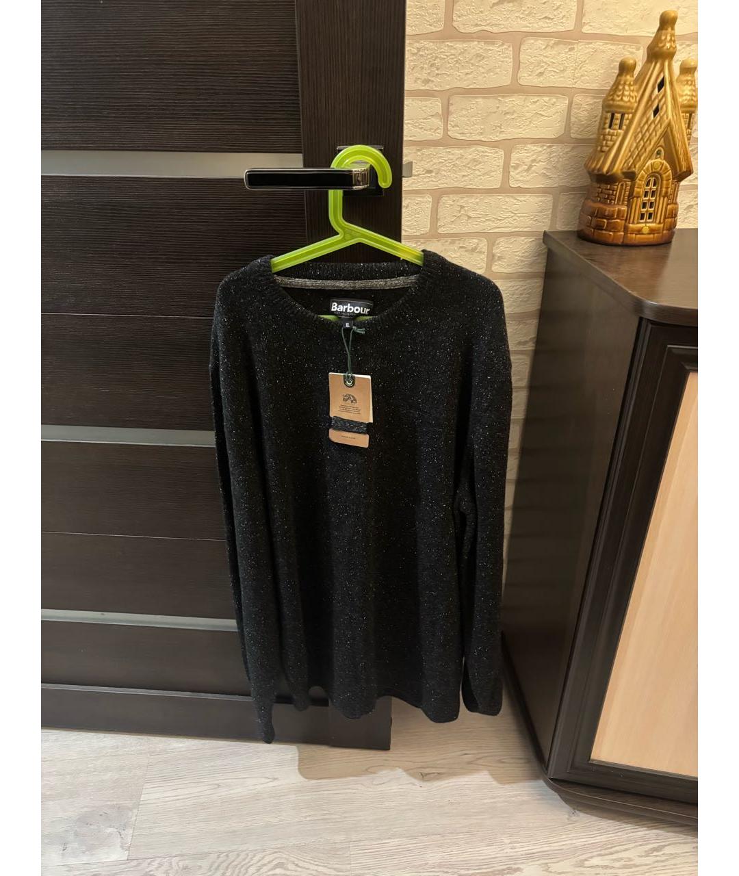 BARBOUR Темно-синий шерстяной джемпер / свитер, фото 5