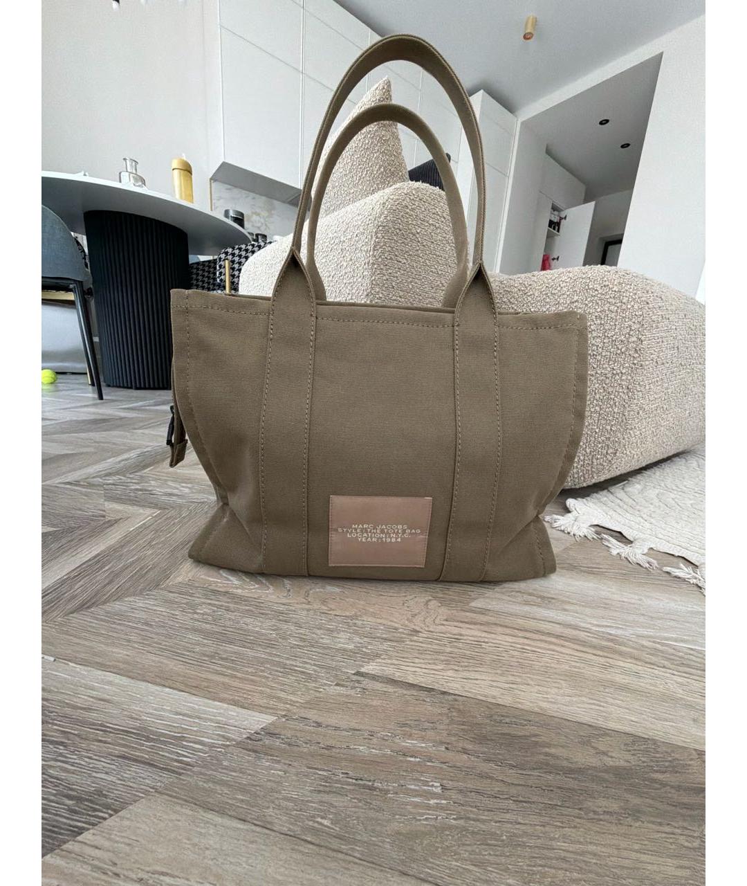 MARC JACOBS Хаки тканевая сумка тоут, фото 3