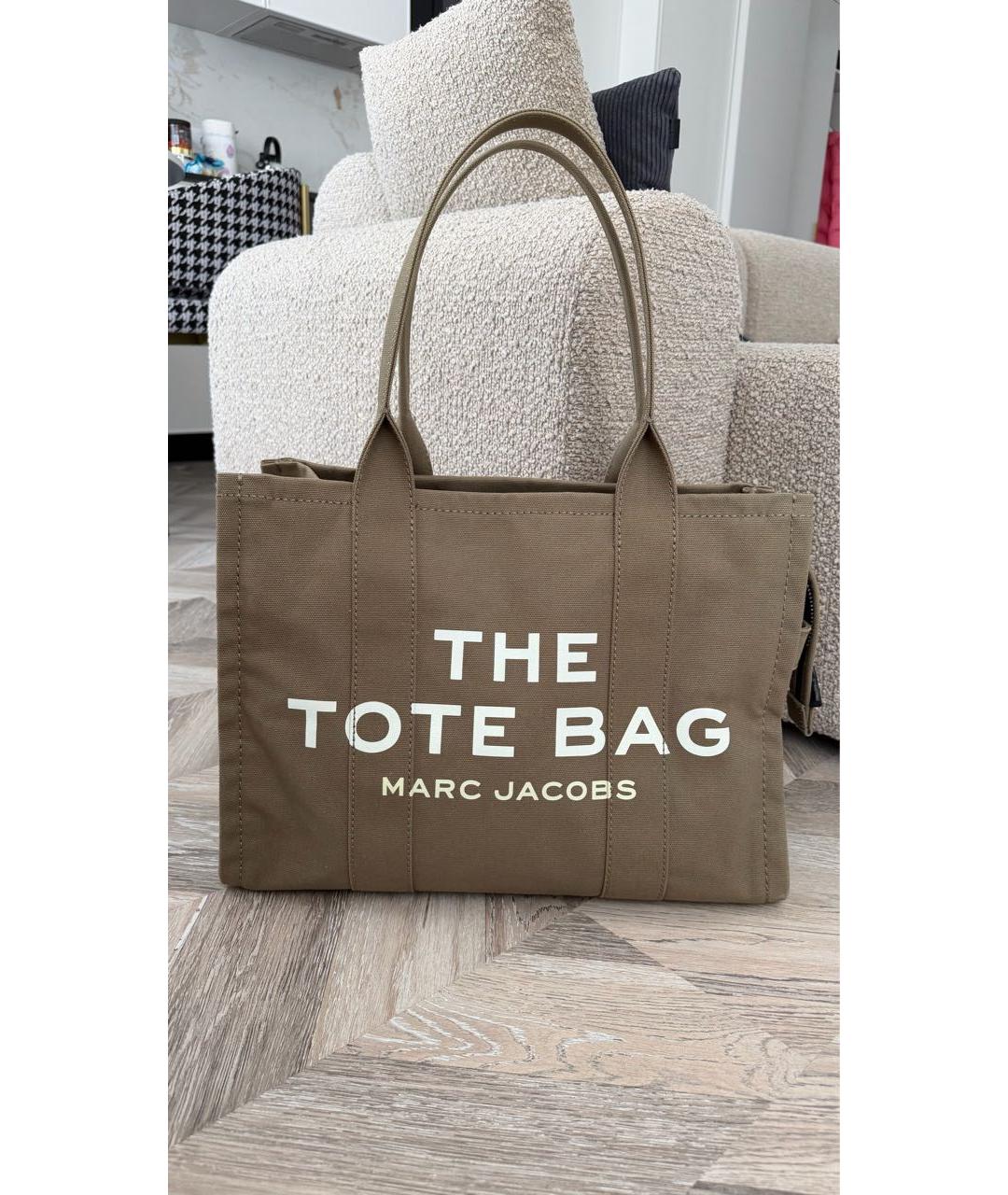 MARC JACOBS Хаки тканевая сумка тоут, фото 5