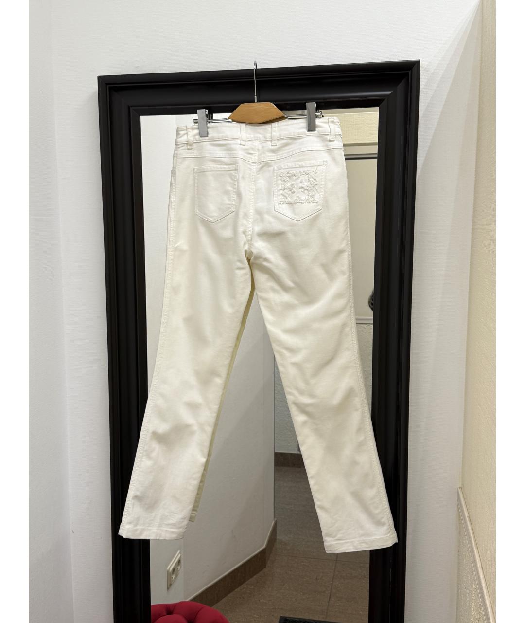 ESCADA Белые хлопко-эластановые джинсы слим, фото 7