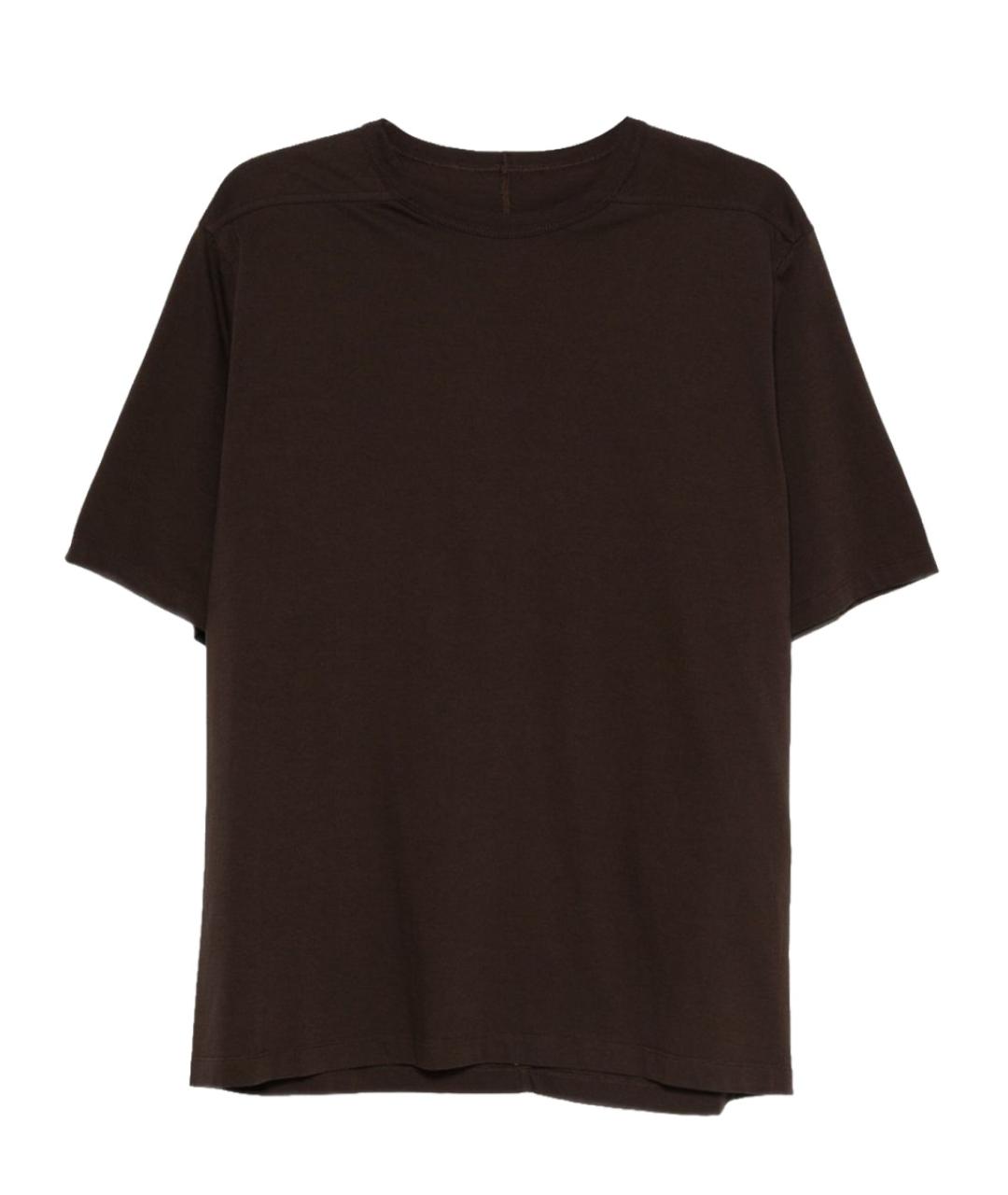 RICK OWENS Коричневая хлопковая футболка, фото 1