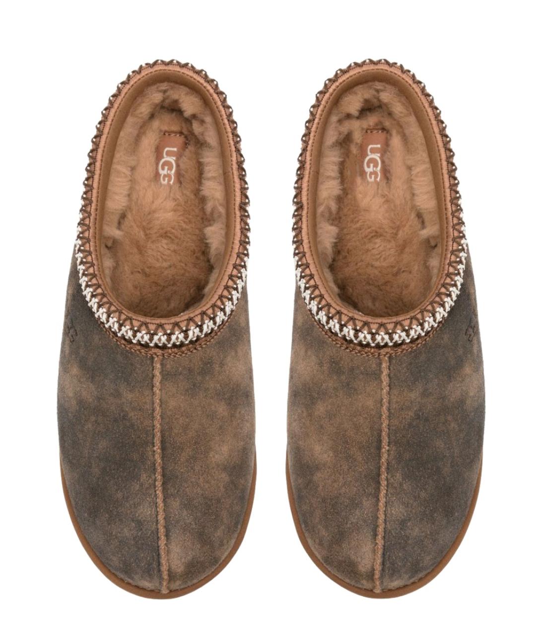 UGG AUSTRALIA Коричневые кожаные низкие ботинки, фото 2