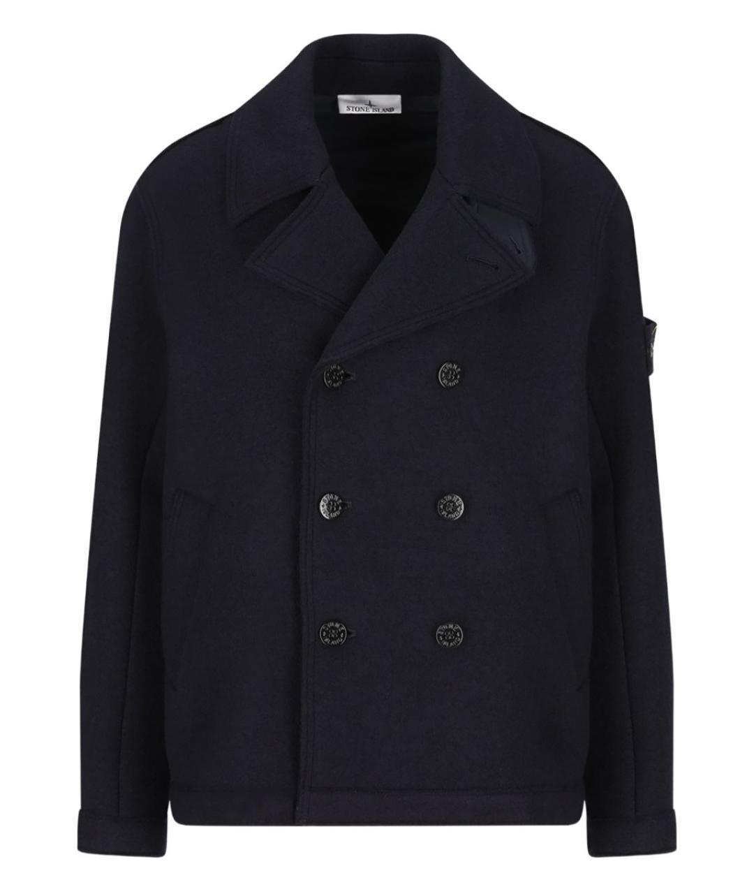 STONE ISLAND Синий шерстяной тренч / плащ, фото 1