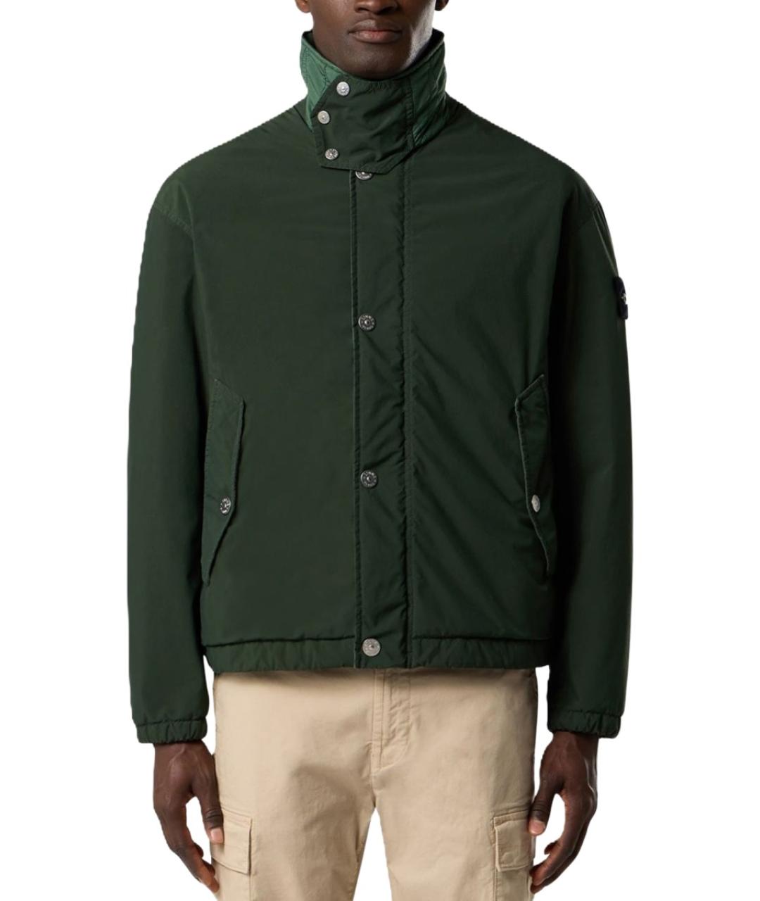 STONE ISLAND Зеленая полиэстеровая куртка, фото 3