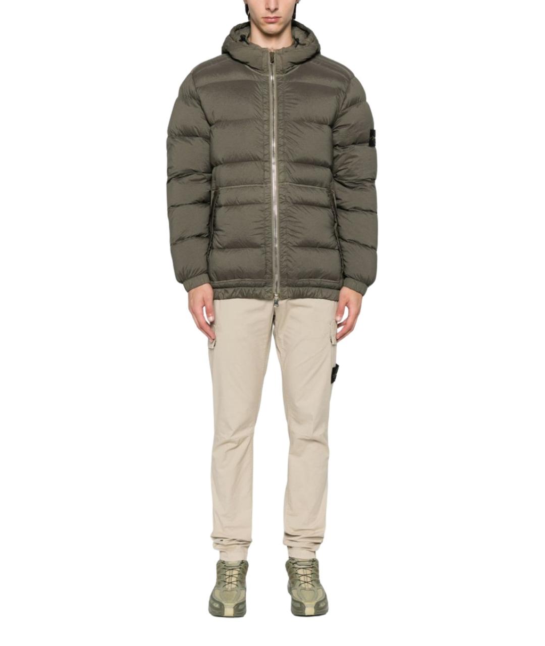 STONE ISLAND Хаки полиамидовая куртка, фото 2
