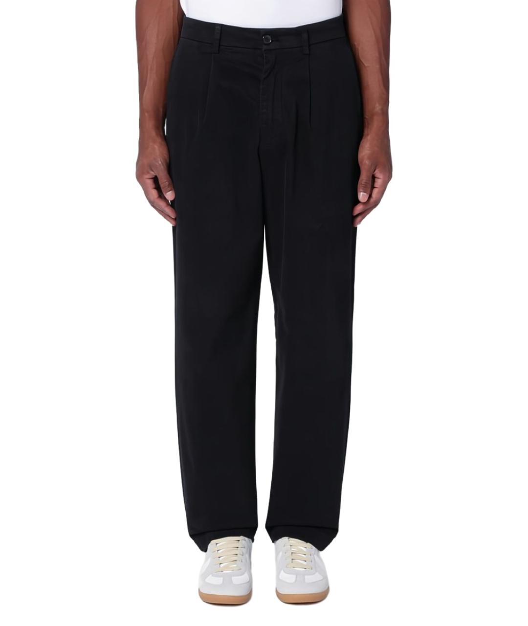 DEPARTMENT 5 Черные шерстяные повседневные брюки, фото 4