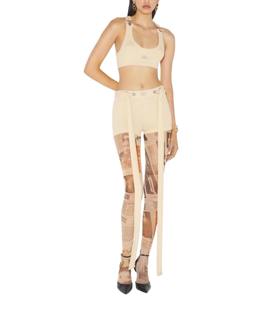 JEAN PAUL GAULTIER Бежевая хлопковая майка, фото 2