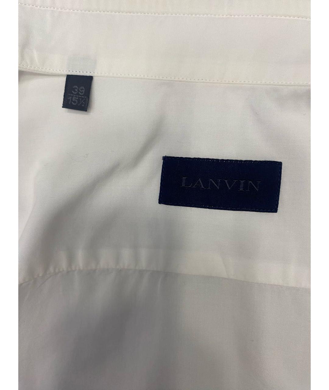 LANVIN Белая хлопковая кэжуал рубашка, фото 6