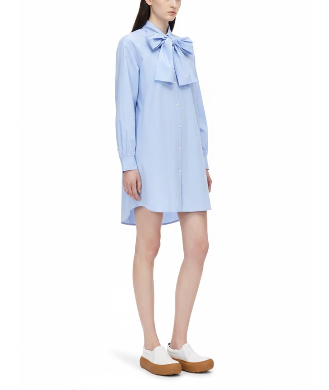 MOSCHINO Голубое хлопковое повседневное платье, фото 2