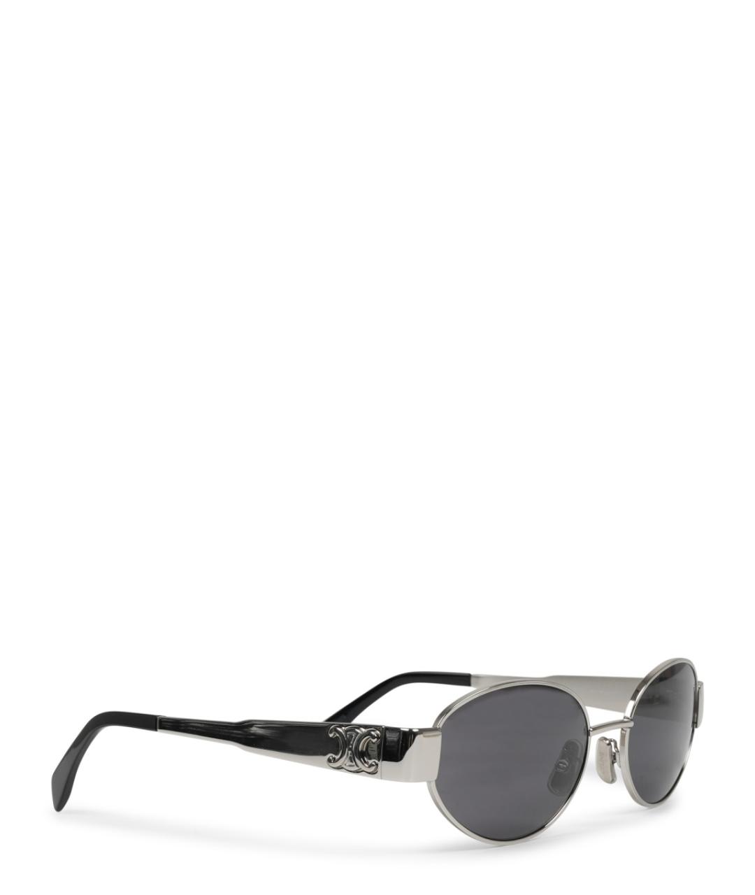 CELINE Серебряные металлические солнцезащитные очки, фото 2