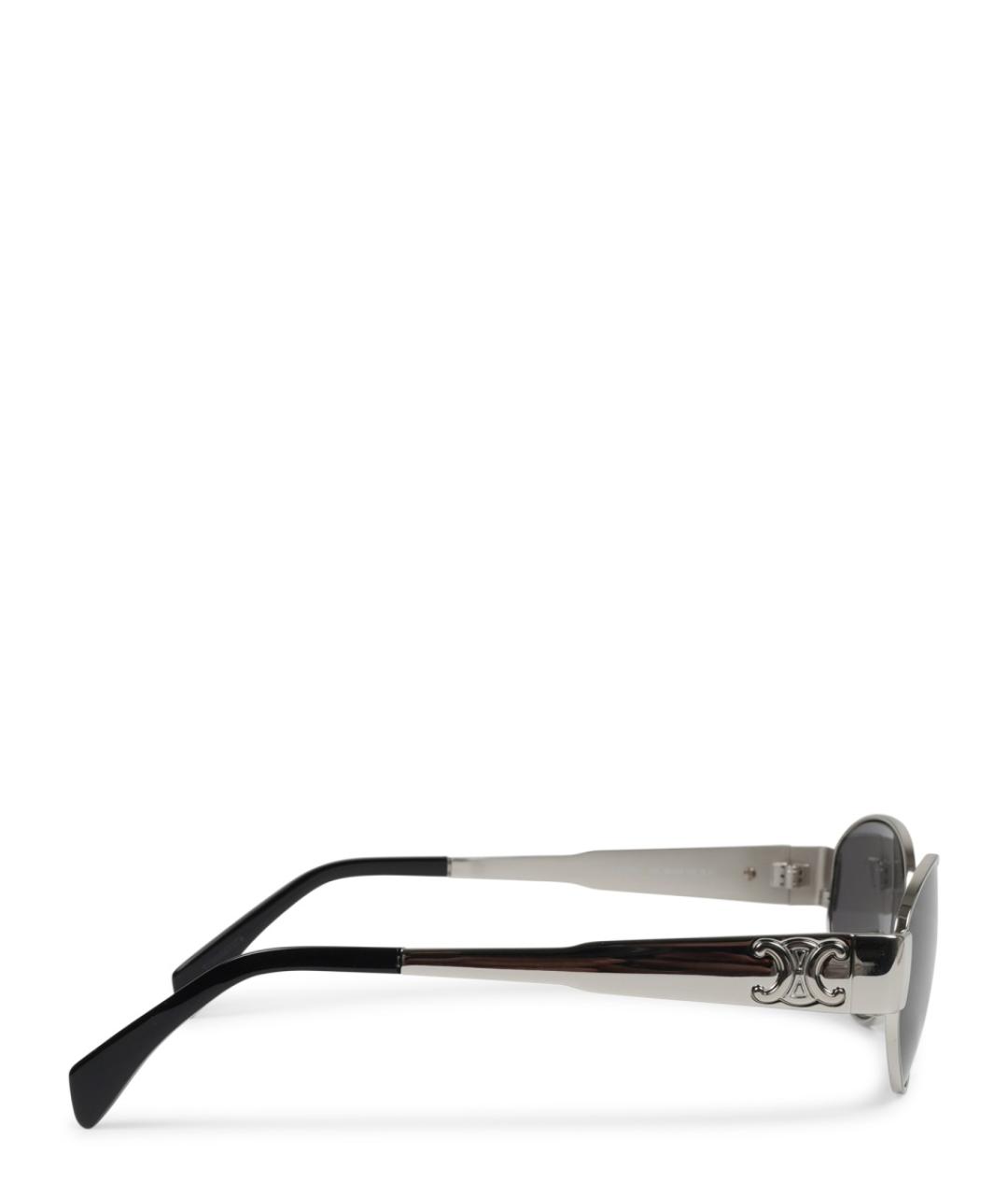 CELINE Серебряные металлические солнцезащитные очки, фото 3