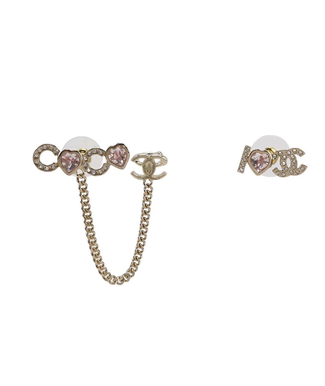 CHANEL Золотые металлические серьги, фото 1