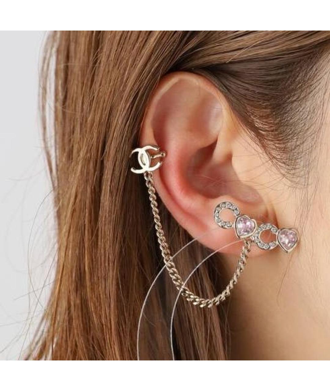 CHANEL Золотые металлические серьги, фото 7