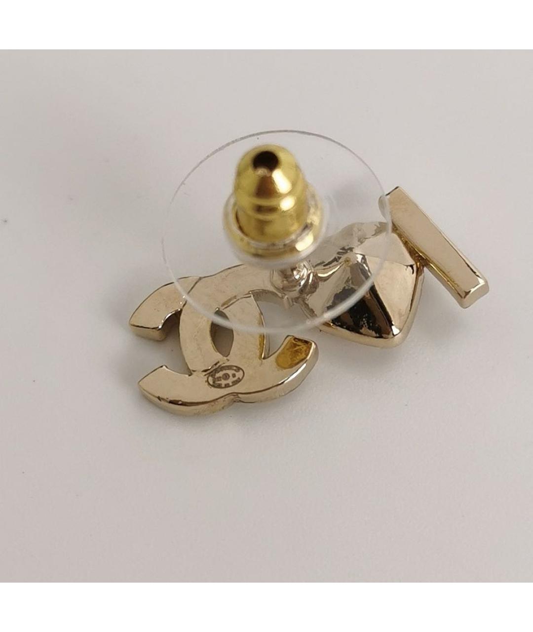 CHANEL Золотые металлические серьги, фото 3