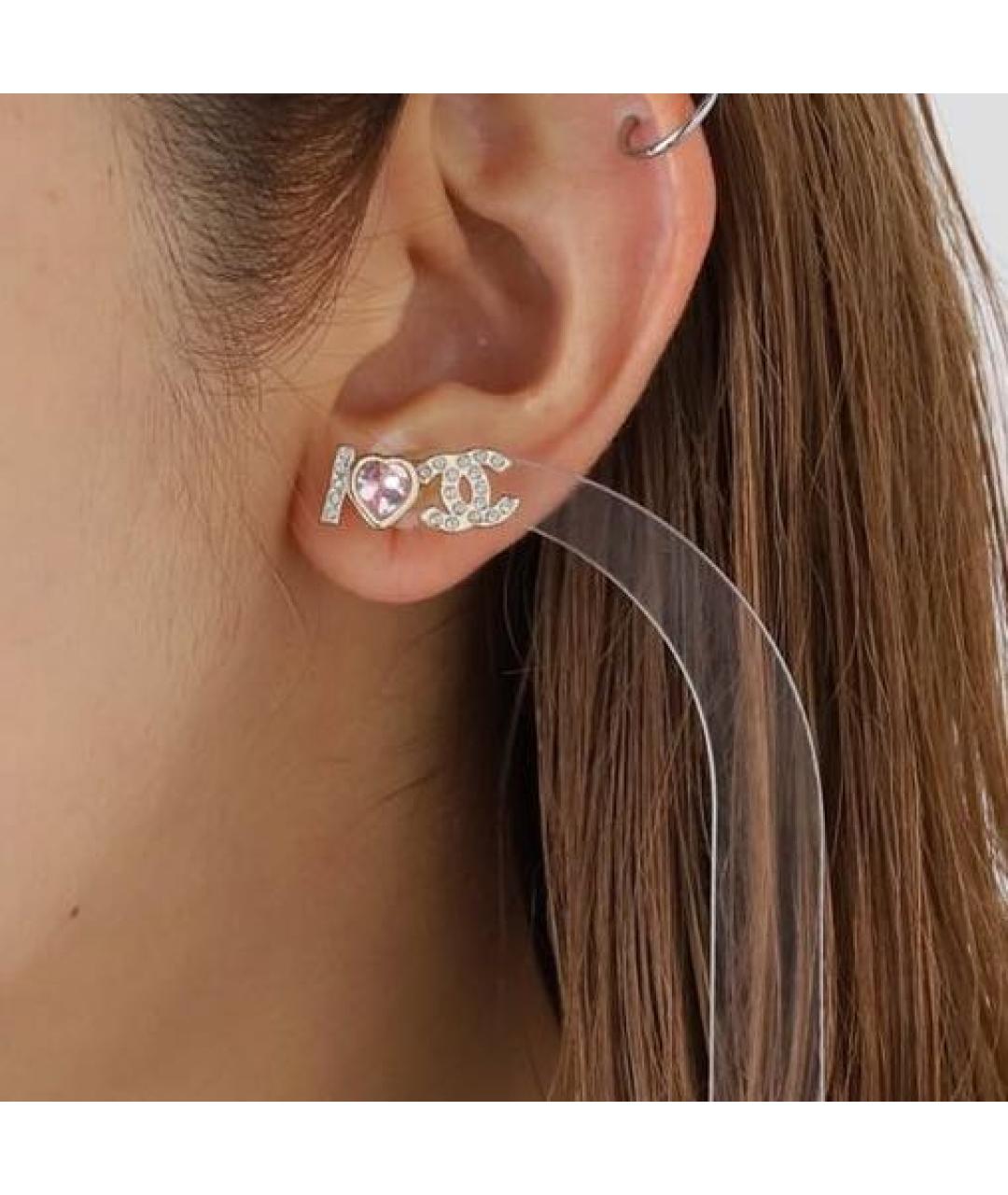 CHANEL Золотые металлические серьги, фото 8