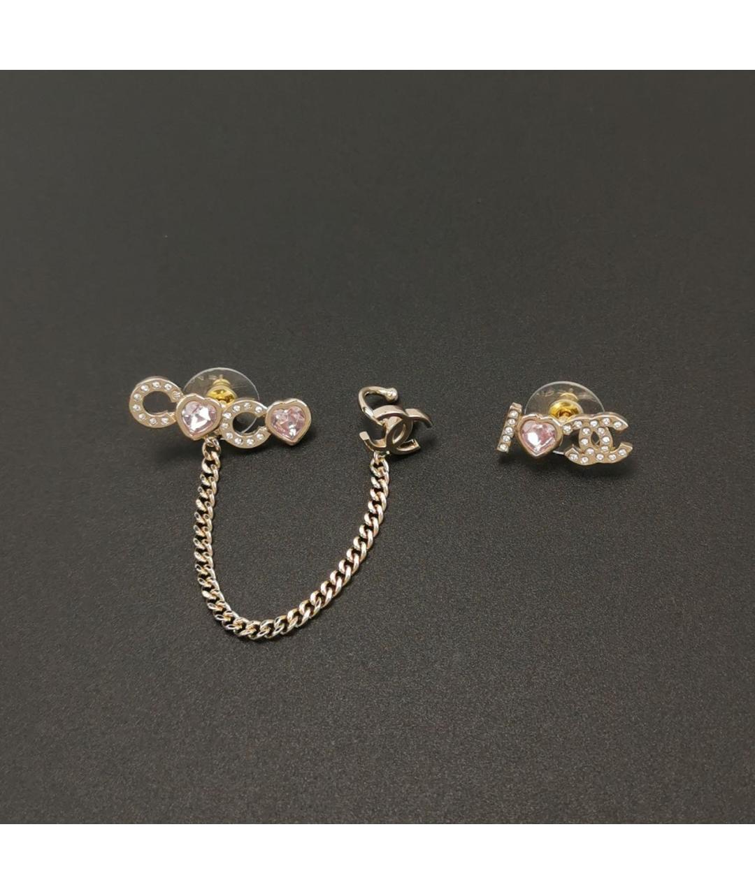 CHANEL Золотые металлические серьги, фото 4