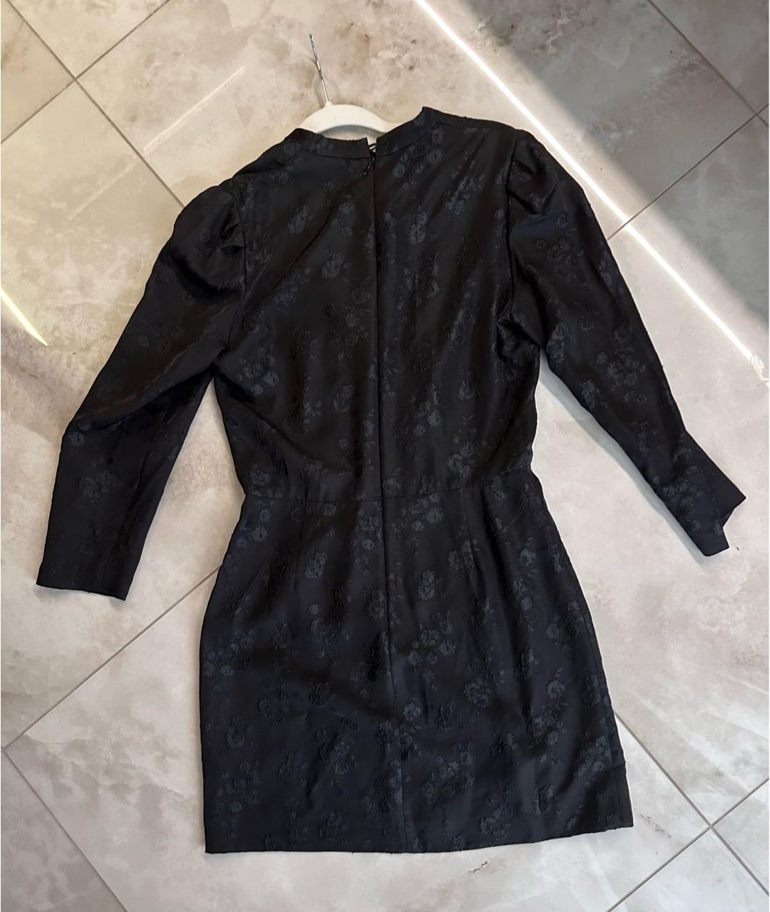 SANDRO Черное шелковое вечернее платье, фото 2