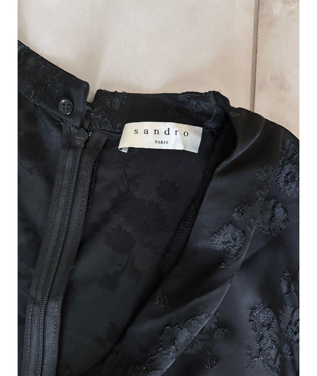 SANDRO Черное шелковое вечернее платье, фото 3