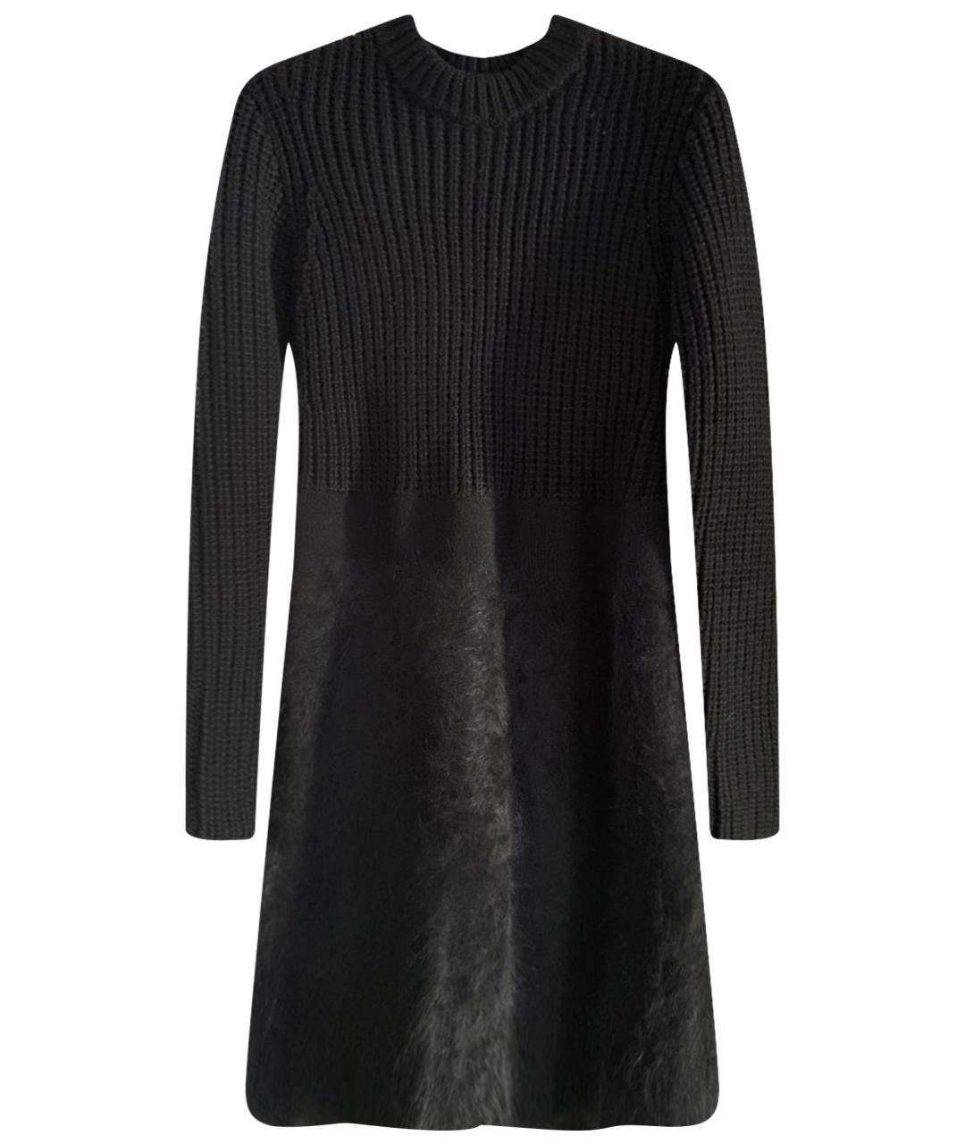 NEIL BARRETT Черное шерстяное повседневное платье, фото 1