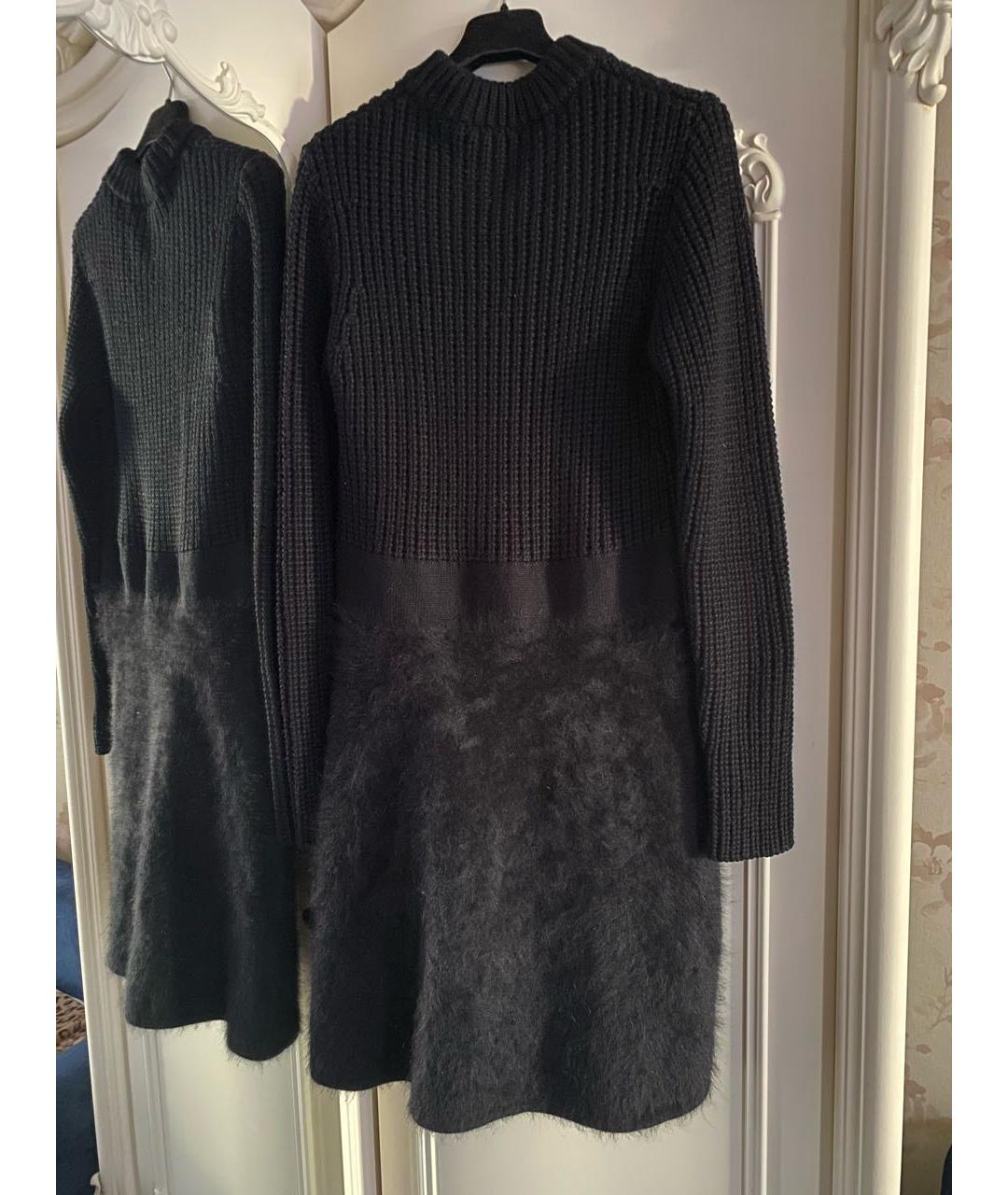 NEIL BARRETT Черное шерстяное повседневное платье, фото 2