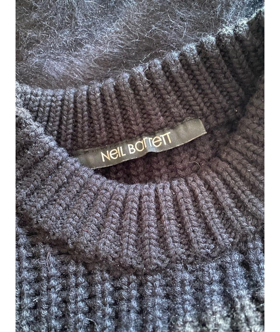 NEIL BARRETT Черное шерстяное повседневное платье, фото 3