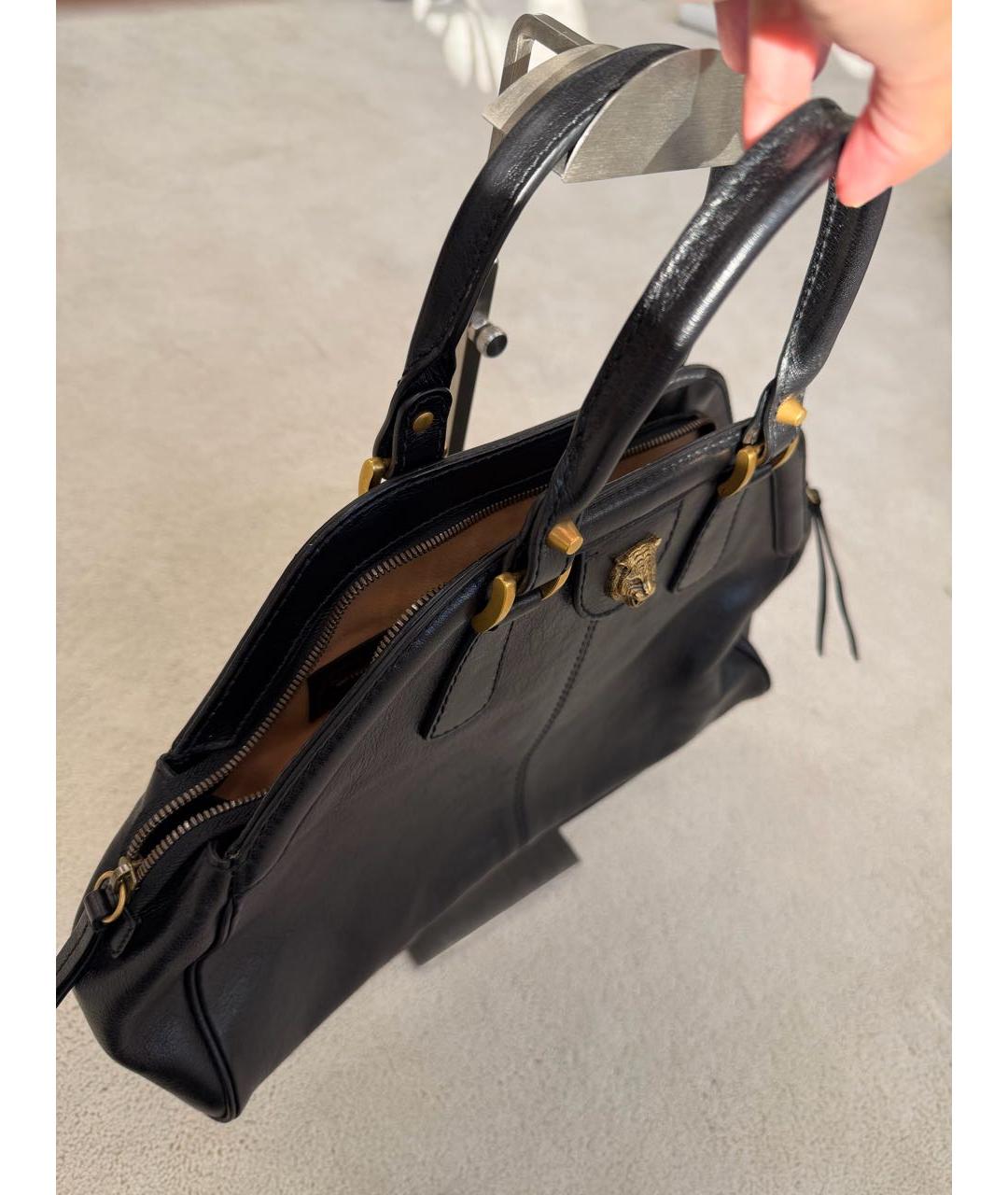 GUCCI Черная кожаная сумка с короткими ручками, фото 4