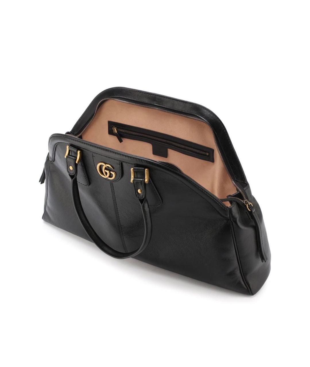 GUCCI Черная кожаная сумка с короткими ручками, фото 2