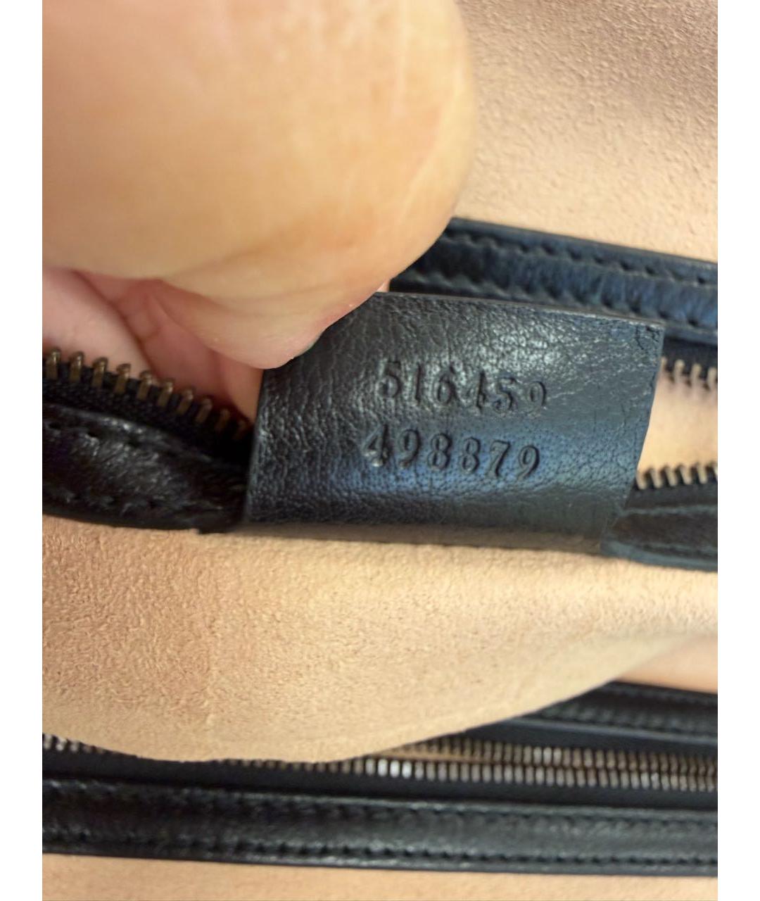 GUCCI Черная кожаная сумка с короткими ручками, фото 7