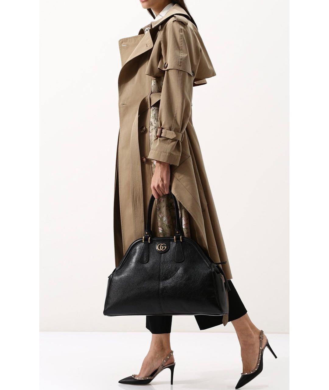 GUCCI Черная кожаная сумка с короткими ручками, фото 5