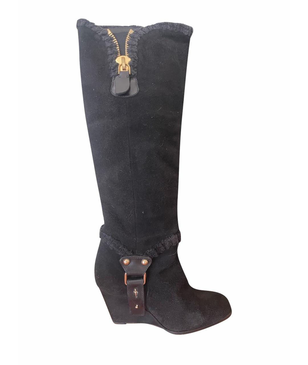 CESARE PACIOTTI Черные замшевые сапоги, фото 1