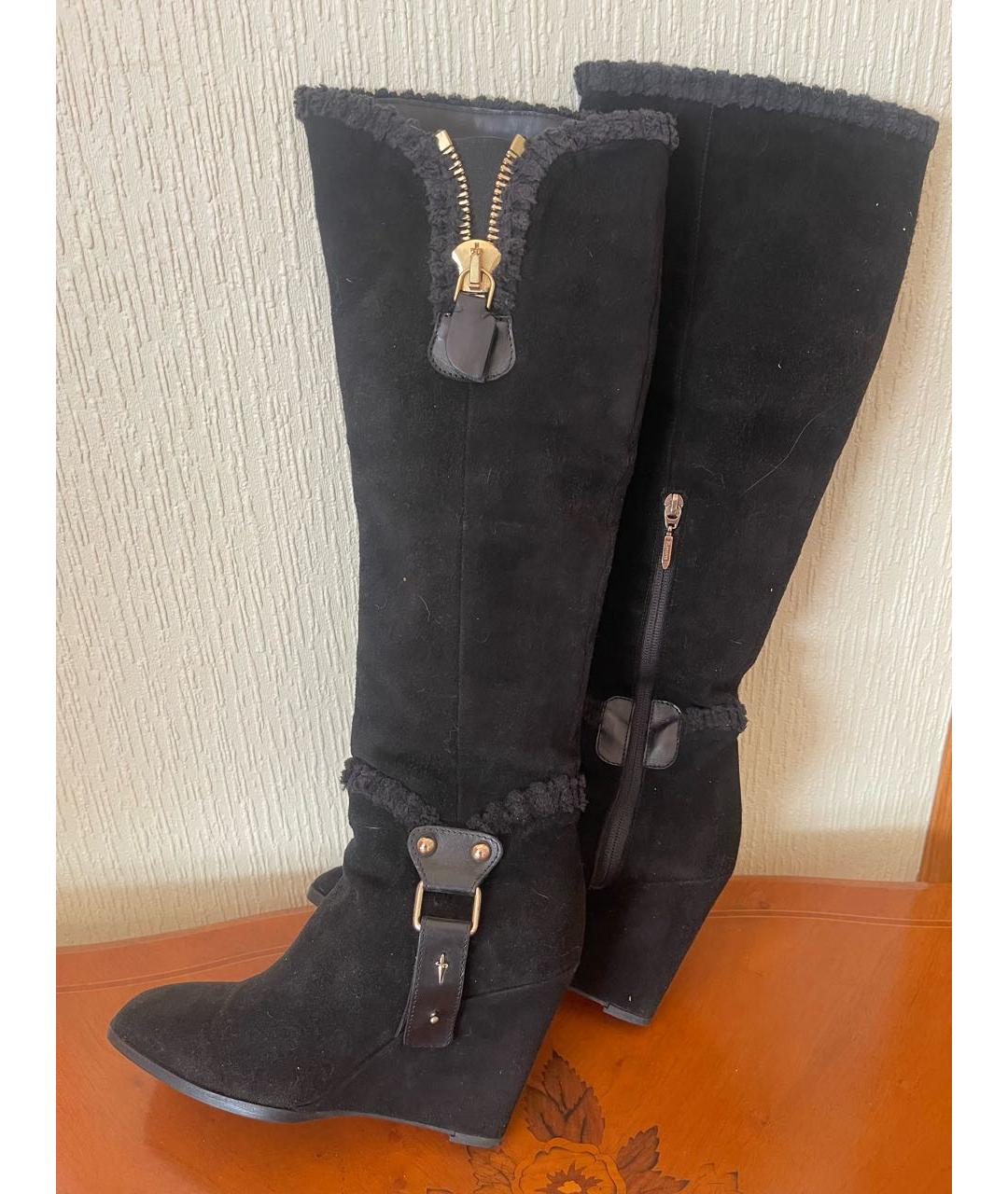 CESARE PACIOTTI Черные замшевые сапоги, фото 2