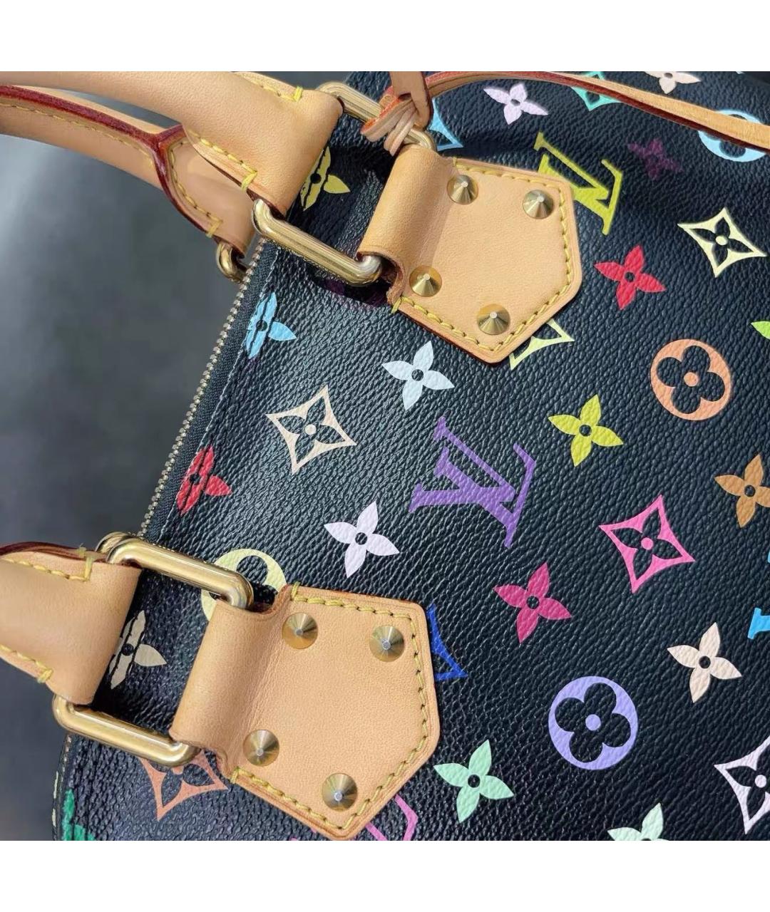 LOUIS VUITTON Черная сумка с короткими ручками из искусственной кожи, фото 4